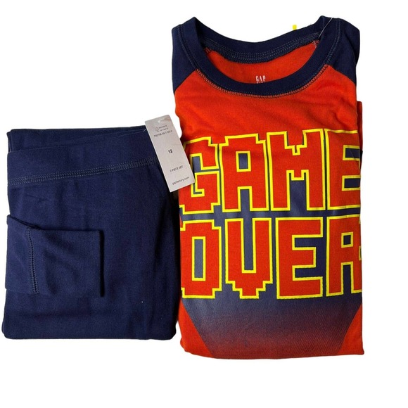 Gap Game Over Long Sleeve Two Piece Pajama Set‎ with Pants New Mismatched Sizes - Picture 1 of 4